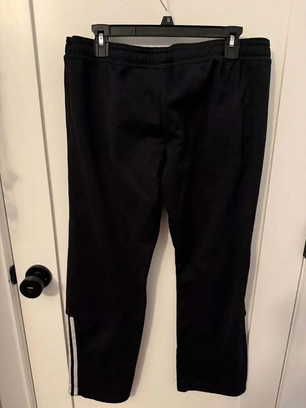 Adidas Men's Black Track Pants with Side Stripes